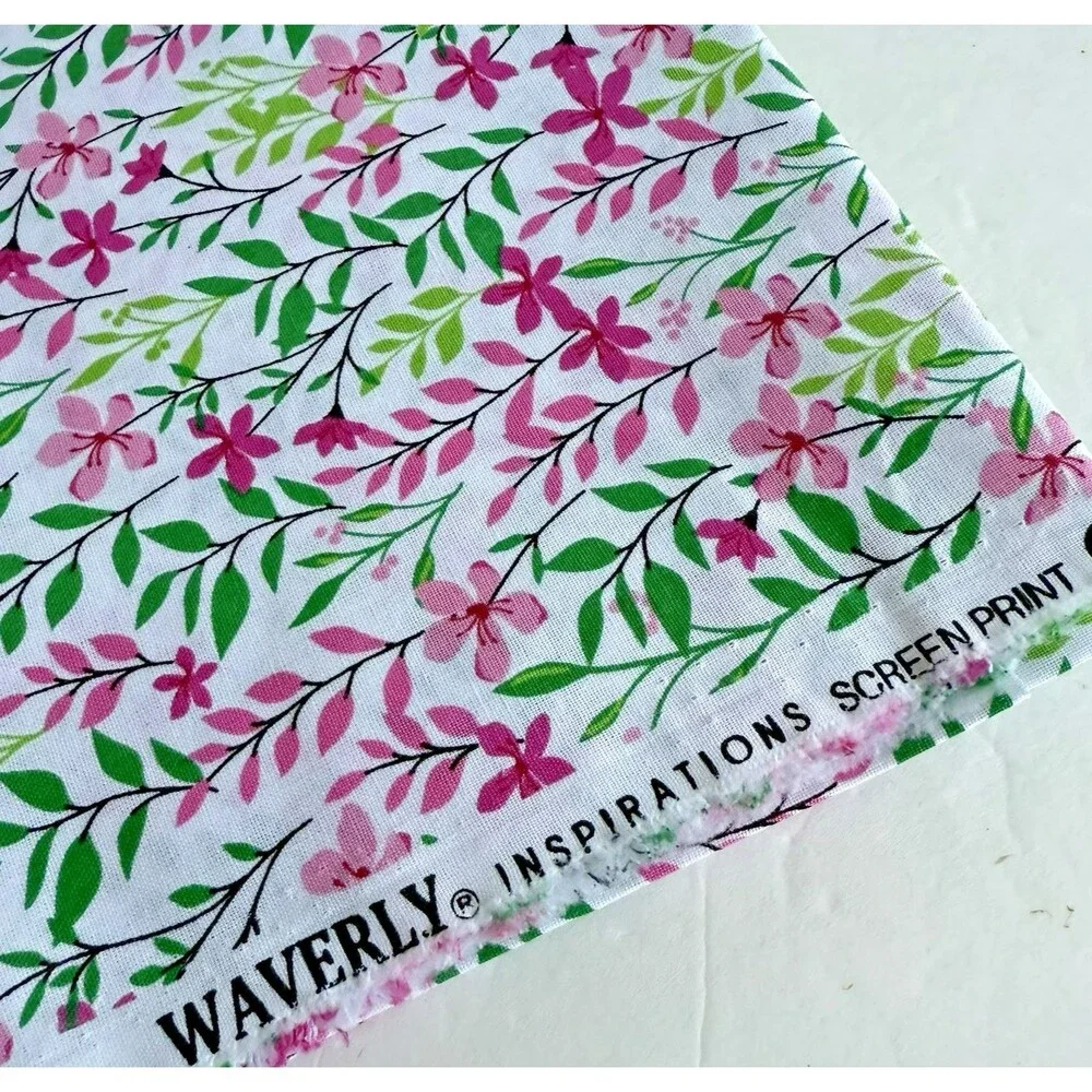 Waverly Quilting Fabric Bundle Cotton Swaying Floral Pink Green Coordinating Lot